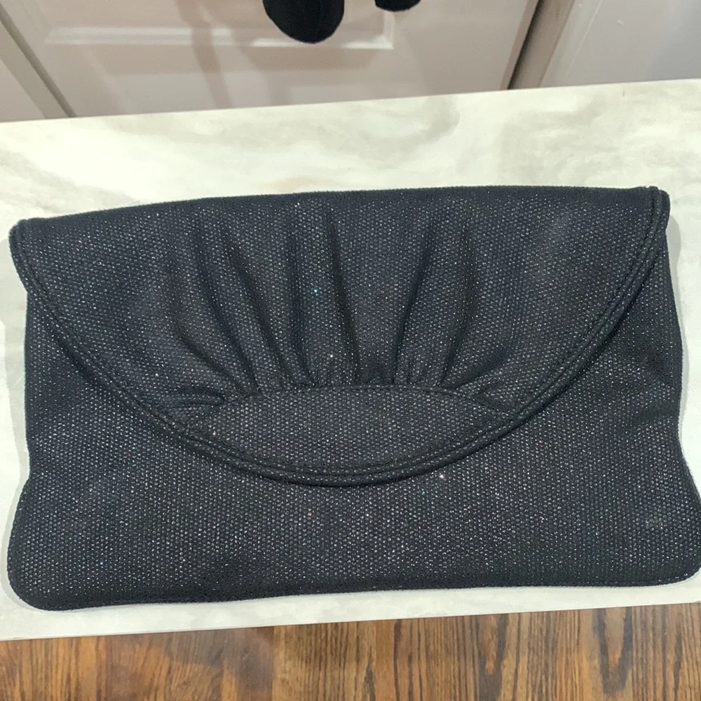 NWT Lauren Merkin‎ Black Ava Sparkle Clutch